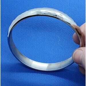 Steeltime Stainless Steel Shiny Hammered Bangle Bracelet Fits 9 Inch Wrist X1/2"